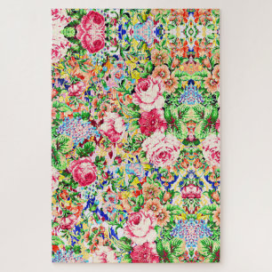 Cute colourful painting roses jigsaw puzzle