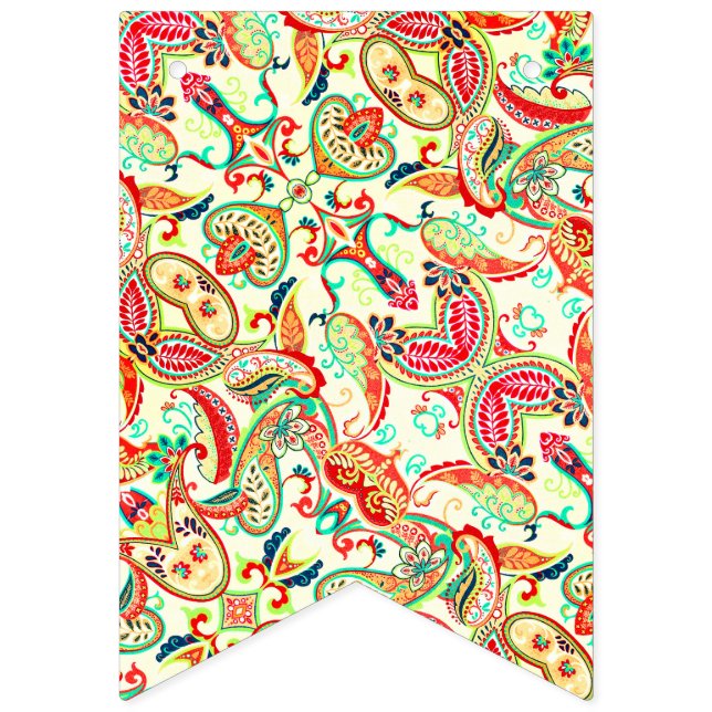 Cute colourful paisley pattern bunting flags (First Flag)