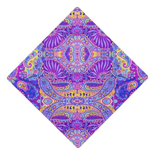 Cute Colourful paisley pattern Mug Graduation Cap Topper (Front)