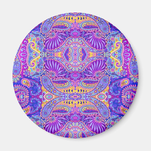 Cute Colourful paisley pattern Mug Magnet (Front)