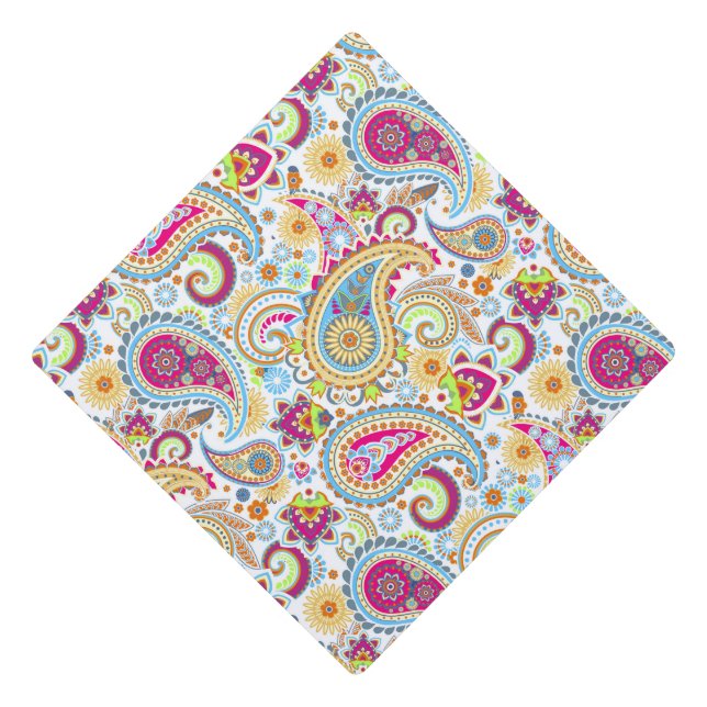 Cute colourful paisley pattern tablecloth graduation cap topper (Front)