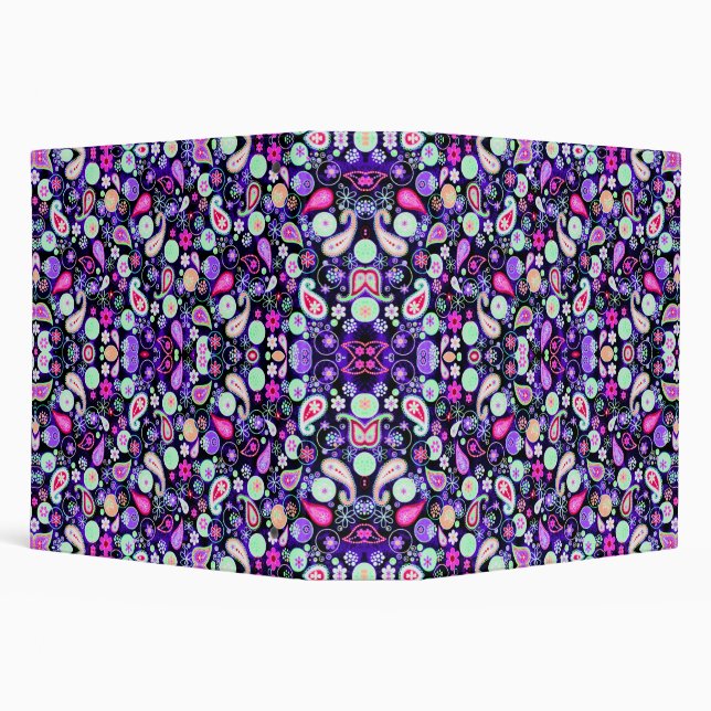 Cute colourful paisley patterns binder (Background)