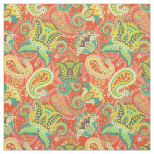 Cute colourful paisley patterns fabric