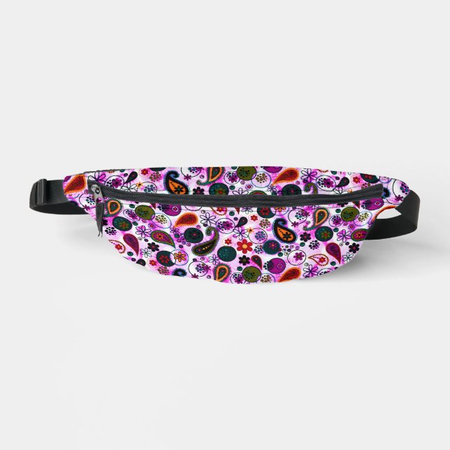 Cute colourful paisley patterns fanny pack (Front)