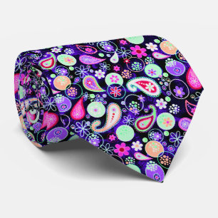 Cute colourful paisley patterns tie