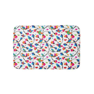 cute colourful parrot bird bath mat