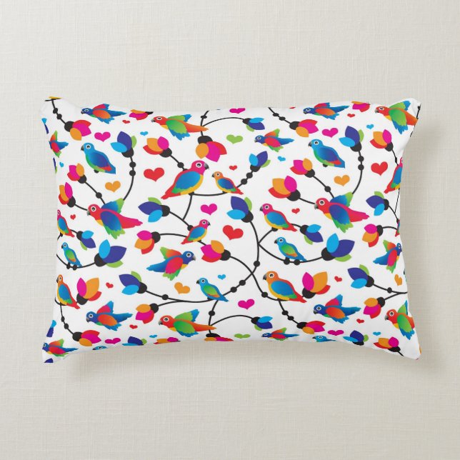 cute colourful parrot bird decorative pillow (Front)