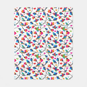 cute colourful parrot bird fleece blanket