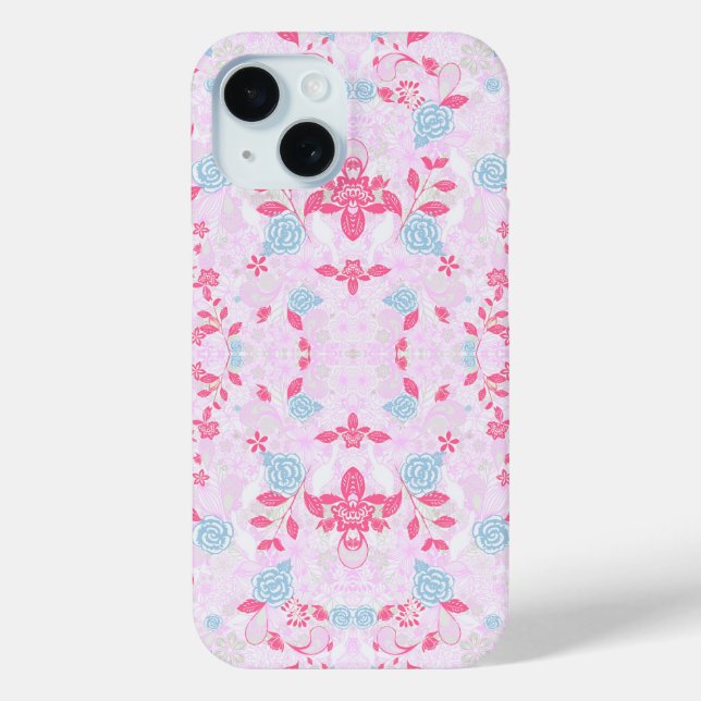 Cute colourful pastel floral pattern Case-Mate iPhone case (Back)