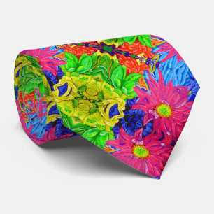 Cute colourful pastel flowers tie
