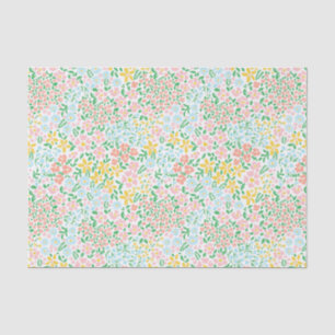Cute Colourful Pastel Garden Flower Pattern Tissue Paper