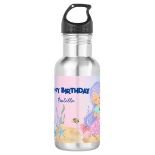 Cute colourful pastel mermaid Rainbow Birthday  532 Ml Water Bottle