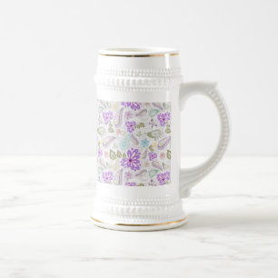Cute colourful pastel paisley patterns beer stein