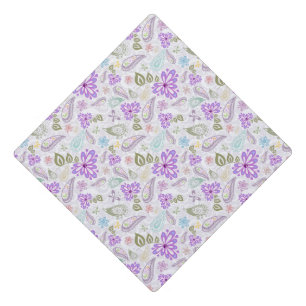 Cute colourful pastel paisley patterns graduation cap topper