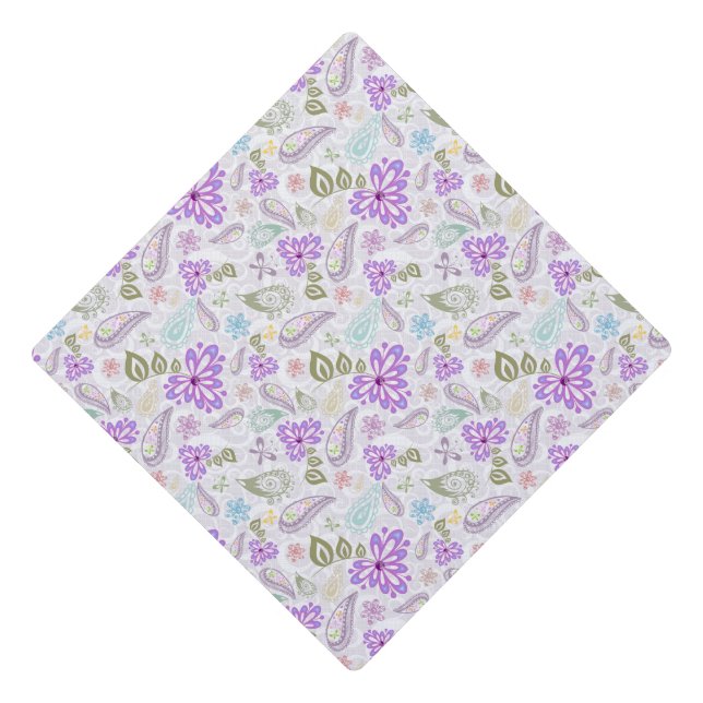 Cute colourful pastel paisley patterns graduation cap topper (Front)