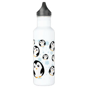 Cute colourful pastel penguin gradient pattern 710 ml water bottle