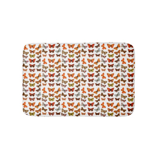 Cute Colourful Pattern Butterflies Bath Mat (Front)