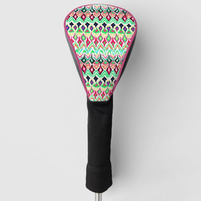 Cute colourful pattern  golf head cover (Front)