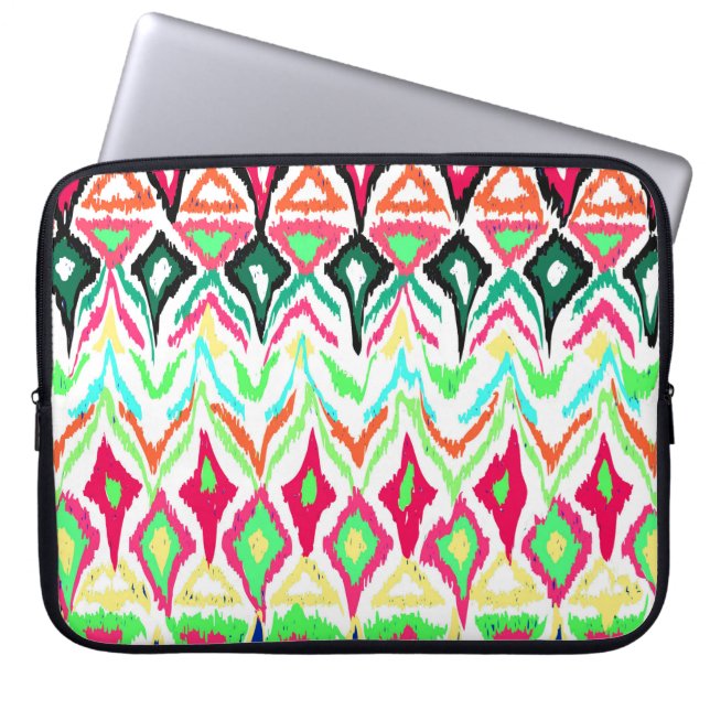 Cute colourful pattern laptop sleeve (Front)