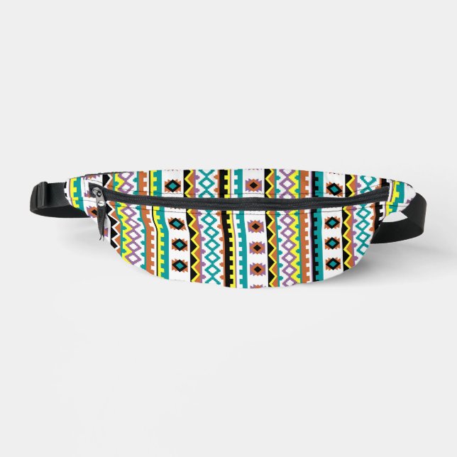 Cute colourful patterns design fanny pack (Front)
