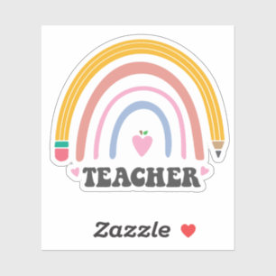 Cute Colourful Pencil Rainbow Teacher Design