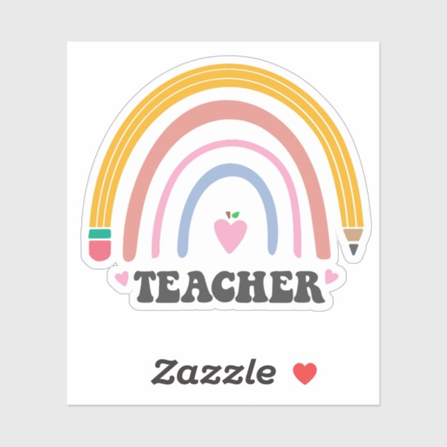 Cute Colourful Pencil Rainbow Teacher Design (Sheet)