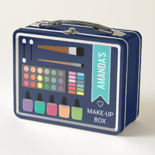 Cute Colourful Personalized Name Girls Makeup Box