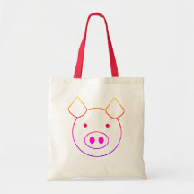Cute colourful pig tote bag