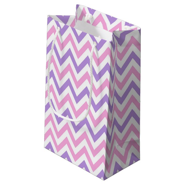 Cute Colourful Pink Girly Birthday Party Pattern Small Gift Bag (Back Angled)