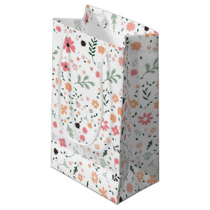 Cute Colourful Pink Girly Party Celebration Flower Small Gift Bag