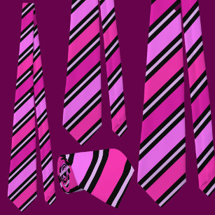 Cute Colourful Pink Stripes Pattern          Tie