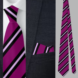 Cute Colourful Pink Stripes Pattern Tie