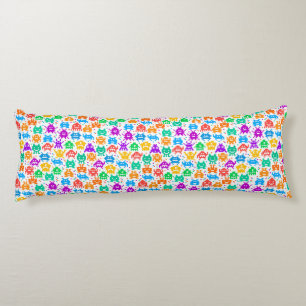 Cute colourful pixelated monsters patterns body pillow