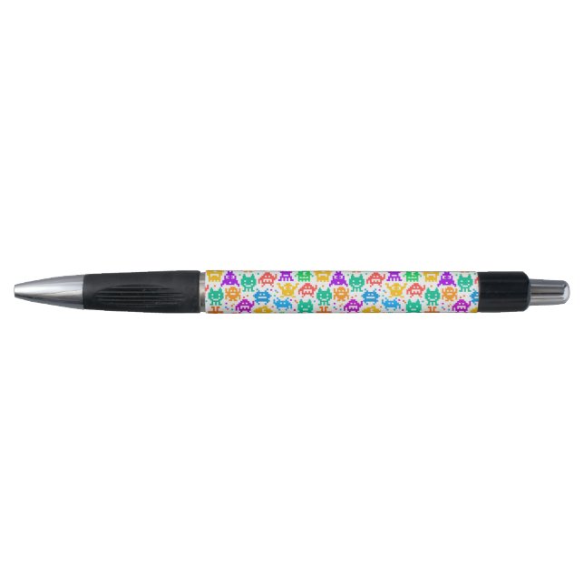 Cute colourful pixelated monsters patterns pen (Front)
