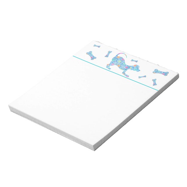 Cute Colourful Playful Dog Notepad (Rotated)