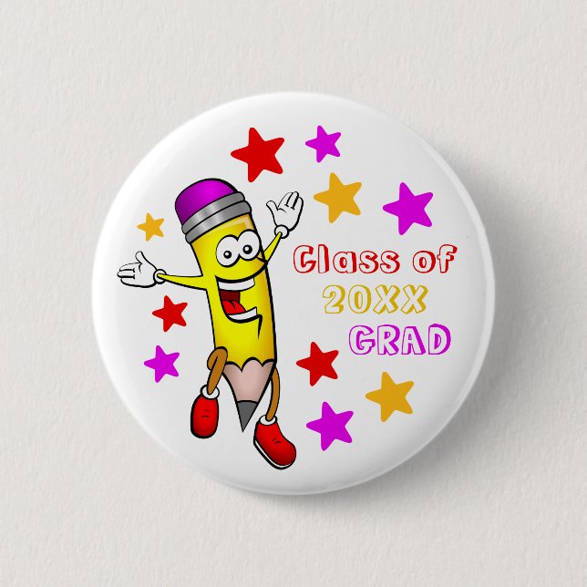 Cute Colourful Preschool / Kindergarten Graduation 2 Inch Round Button (Front)