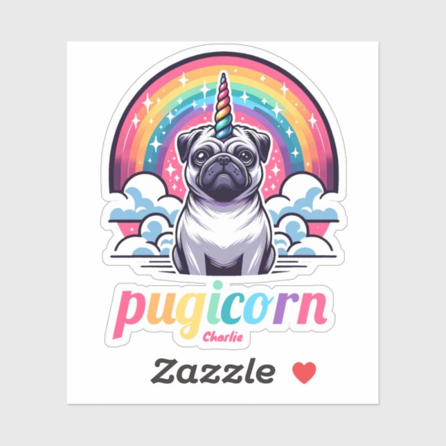 Cute Colourful Pugicorn Animal Lover Gift (Sheet)