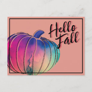 Cute Colourful Pumpkin Postcard