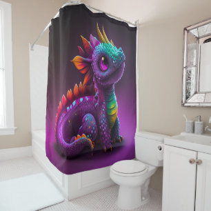 Cute Colourful Purple Dragon Lizard Artwork  