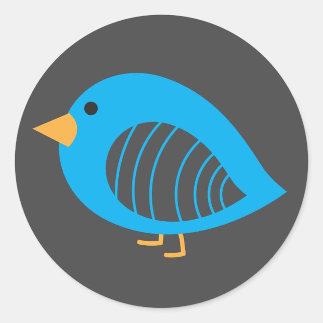 Cute colourful quirky birds classic round sticker (Front)