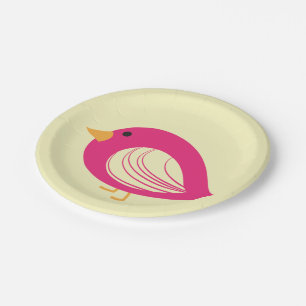 Cute colourful quirky birds paper plate