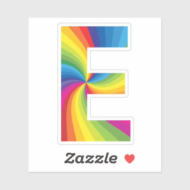 Cute Colourful Rainbow Alphabet E (Sheet)