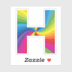 Cute Colourful Rainbow Alphabet H