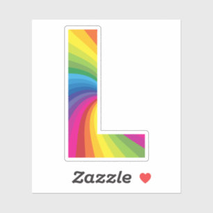 Cute Colourful Rainbow Alphabet L