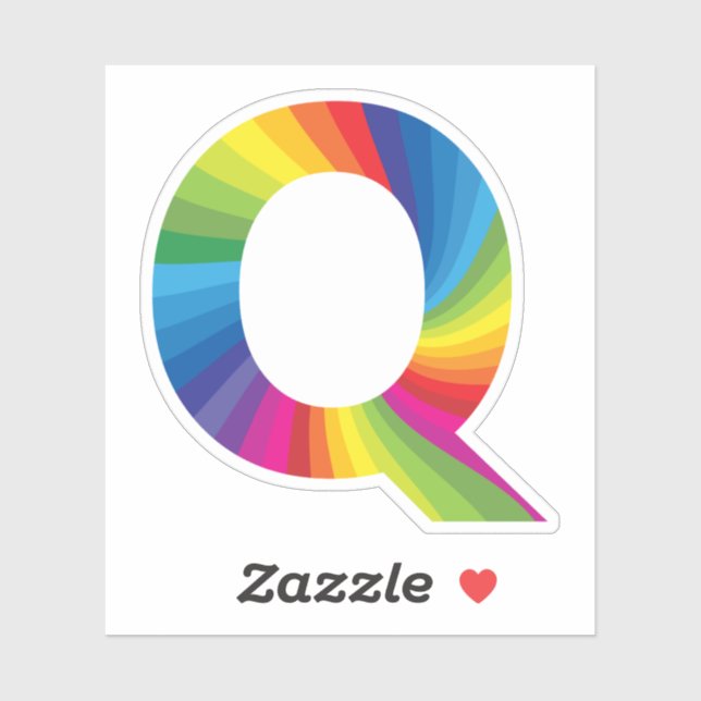 Cute Colourful Rainbow Alphabet Q (Sheet)
