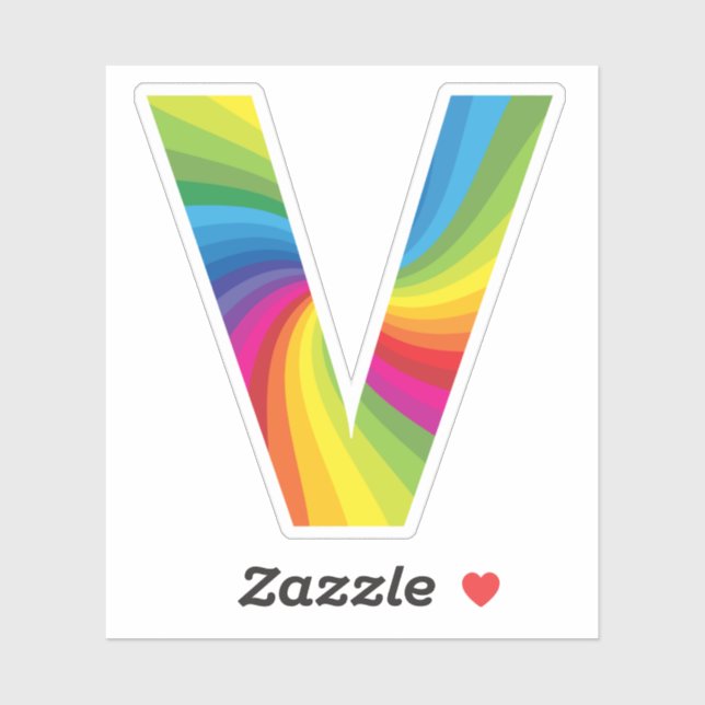 Cute Colourful Rainbow Alphabet V (Sheet)
