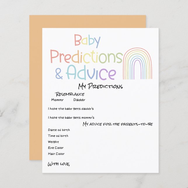 Cute Colourful Rainbow Baby Shower Game Flyer (Front/Back)
