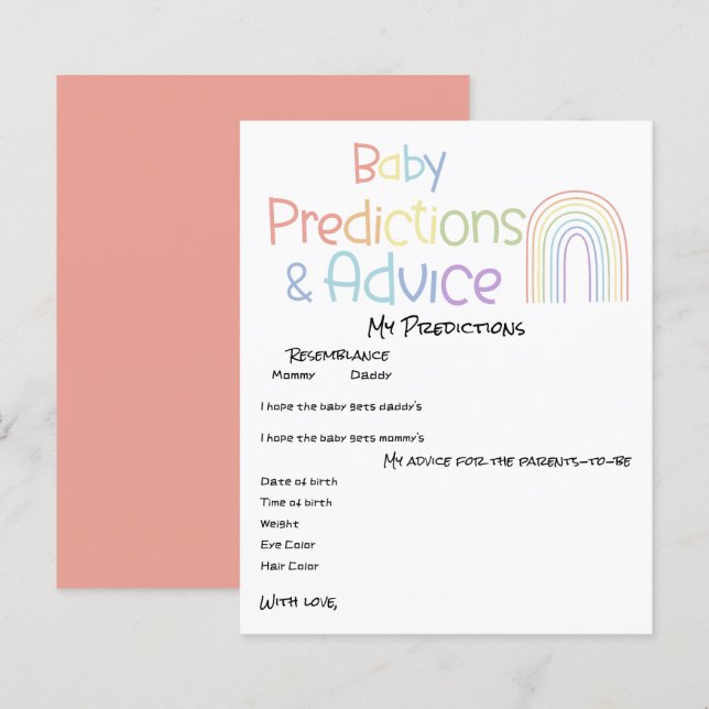 Cute Colourful Rainbow Baby Shower Game Flyer (Front/Back)