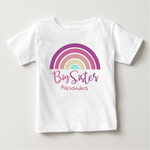 Cute colourful rainbow big sister customizable nam baby T-Shirt