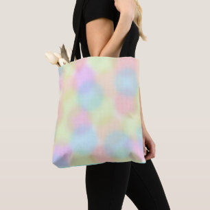 Cute Colourful Rainbow Geometric Circle Pattern Tote Bag